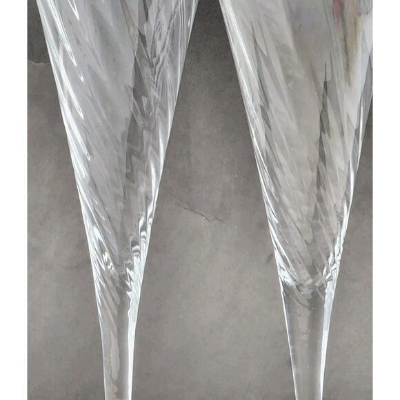 Sasaki Reflections Crystal Clear Wine or Champagne Flute 2 Pc Set FAST SHIPPING - Picture 3 of 11
